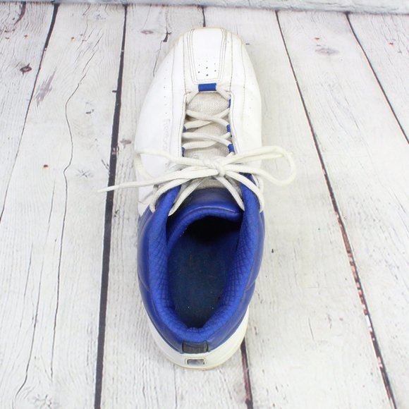 Reebok RB 306 FLU 4-95011 White Blue Faux Leather Basketball Shoes 10.5 - Picture 6 of 9